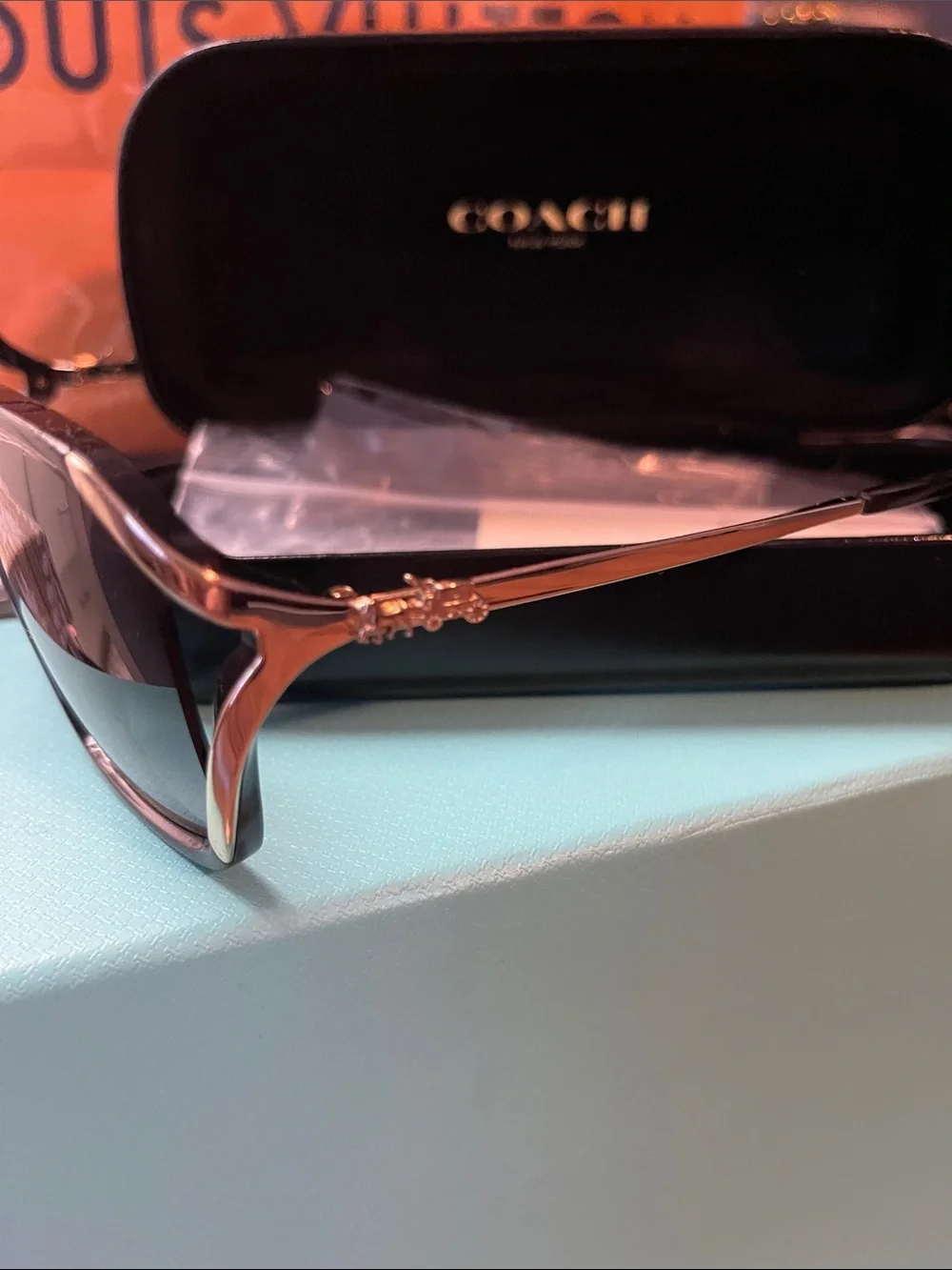 Coach Black Sunglasses with Gray Gradient Lenses